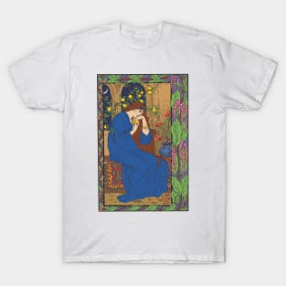 Pre- Raphaelite Girl 1 (Blue) T-Shirt